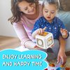 Ponpon Busy Cube for Toddlers, 6 in 1 Activity Cube for Children, Montessori Toys for Toddlers for Fine Motor Skill Learning, Educational Birthday Gifts for Boys and Girls