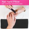 Merterfly Arm Rest for Nails, Pebbled Grain Leather Nail Pillow Hand Rest for Nail Tech Acrylic Nails, Sturdy Manicure Cushion Holder for Nail Salon and Home Use (Black)