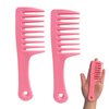 Mini Hair Combs,2 Pack Small Wide Tooth Comb Detangling Comb Hair Comb Brush for Women Portable Travel Shower Comb for Curly Long Wet Dry Hair - Best Styling Comb for Reducing Hair Loss (Pink)