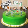 24 Pieces Soccer Cake Topper Decorations Soccer Happy Birthday Cake Topper and Soccer Ball Candles with Soccer Team Player Goalie Soccer Theme Party Supplies Soccer Birthday Decorations for Men Boys