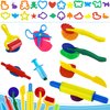 Playdough Tool Set 24PCS Playdough Tools for Kids with Playdough Cutters, Roller, Rolling Pins,Plastic Scissors,Dough Extruders