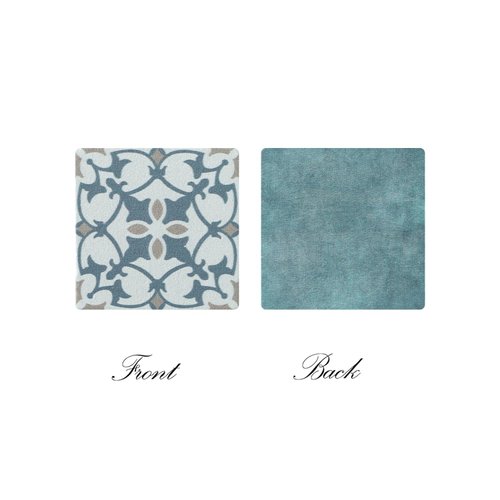 iLAND Dollhouse Flooring on 1/12 Scale 1/6 Scale, Miniature Dollhouse Accessories, 60pcs Double-Sided Dollhouse Floor Tiles (Luxury Rococo Floral & Blue Marble Tiles)