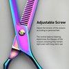 Durable Hair Thinning Scissors with Rainbow Color - 6" Hair Cutting Thinning Shears for Women and Men,Professional Salon Use