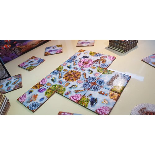 ECO CORAL REEF | Strategic Tile-Laying Board Game | Colorful Tile Placement Tabletop Game | 2-4 Players | Playtime 30-60 min | by Unique Board Games (Standard Edition)