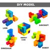 OUXIA Magnetic Building Blocks Magic Magnetic 3D Puzzle Cubes, Set of 7 Multi Shapes Magnetic Blocks with 54 Guide Cards