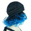 Lydell 12" Super Curly Wigs Ombre Black Blue Hair Synthetic Headband Wigs (1+T4330)