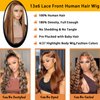 Durreley 22 Inch Ombre Lace Front Wigs Human Hair Pre Plucked 180% Density Glueless 4/27 Colored Honey Blonde Wig Human Hair Highlight 13x6 HD Lace Front Wigs Human Hair for Black Women
