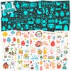 Partywind 545 Styles Luminous Blue Tattoos for Kids Easter Party Supplies, 56 Sheets Easter Tattoos for Toddlers Basket Stuffers, Egg Hunt Games Prizes, Easter Spring Party Favors Decorations