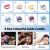 YHAYHO 8 Color Professional Hair Trimmer/Clipper Guard Combs Guide Combs with Metal Clip Color Coded Cutting Guides/Combs - 1/16" to 1"(1.5-25mm) -Great for Hair Clippers/Trimmers Attachment