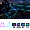 Car Led Strip Lights,Interior Lights,Ambient Lighting Kit With RGB 16 Million Colors Fiber Optics&Music Sync Rhythm,USB Neon Light Accessories for Center Console&Dashboard,Upgraded Version