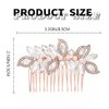 Foyte Crystal Wedding Hair Comb Pearl Bride Headpiece Rose Gold Rhinestone Hair Piece Bridal Side Hair Accessories for Women