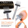 2-in-1 Comb Cleaning Tool, Hair Brush Cleaner, Mini Hair Brush Remover Rake Comb Cleaning Brush Hair Dirt Remove Instrument for Removing Hairs Dust Dirt Lint Home Salon(Grey)