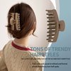1st Choice 3 Pieces Clincher Combs Banana Combs Banana Clip Grip Comb Fishtail Fish Hair Lady Fish Shape Ponytail Banana Clip Girls Long Women Clamp Accessory (Brown Set)