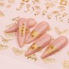 Flowers Nail Art Stickers Decals Gold Line Designs Nail Supplies 3D Self-Adhesive Leaves Floral Nails Decals Acrylic Nail Sticker for Women Girls Manicure Decorations Accessories Set 12Sheets