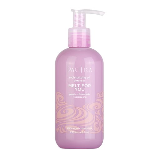 Pacifica Facial Cleanser Oil – Melt For You Daily Hydrating Face Wash & Makeup Remover, Infused w/Kombucha, Botanical & Peach Oils, Natural Scented, Vegan, Clean Beauty, Dermatologist Tested