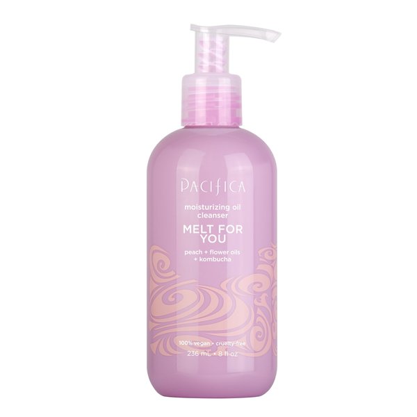 Pacifica Facial Cleanser Oil – Melt For You Daily Hydrating Face Wash & Makeup Remover, Infused w/Kombucha, Botanical & Peach Oils, Natural Scented, Vegan, Clean Beauty, Dermatologist Tested