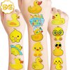 100 PCS Rubber Duck Temporary Tattoos Themed Birthday Party Decorations Supplies Favors Decor Cute Little Yellow Ducky Tattoo Stickers Gifts For Game Boys Girls Classroom School Prizes Carnival
