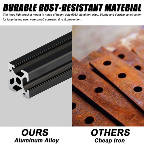 Ditch Light Brackets Hood Mount - 2PCS Universal LED Light Bar Mounting Brackets Hood Hinge Pillar Pod Fog Light Brackets Clamp M6 for Car Truck Off-Road Accessories No Drilling CNC Aluminum Black