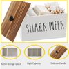 Tampon Holder for Bathroom, Farmhouse Pad Orgainzier Container, Rustic Wood Bathroom Storage Bin with Lid, Movable Partition Feminine Product Organizer, Tampon Storage Container for Bathroom(Stay-A)