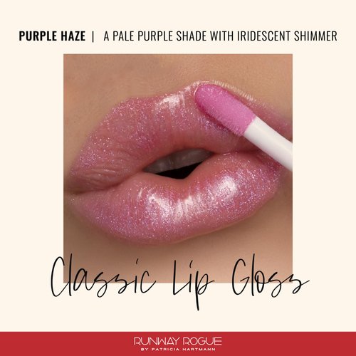 Runway Rogue Classic Lip Gloss, Pale-Purple Sheer Iridescent Hydrating Lip Gloss, ‘Purple Haze’