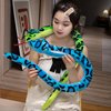 JIAHG 41.3" Plush Animal Throw Pillow Stuffed Snake Hugging Pillow Creepy Realistic Prank Stuff Plush Toy LED Lighted Snake Cuddly Snuggle Pillow Body Sleeping Pillow Bolster Halloween Decor Birthday