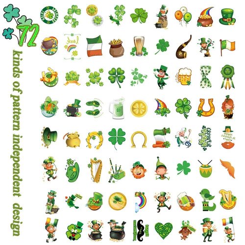St. Patrick's Day Shamrock Temporary Tattoos, Waterproof Body Face Stickers Party Favors 144 PCS