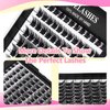 Hannahool Mixed 8-12-14-16mm/8-10-12-14mm/10-12-14-16mm/14-15-16mm Wide Stem Individual False Eyelashes Soft Lightweight Volume Eyelashes Extensions Makeup Cluster Lashes (mixed 10-12-14-16mm)