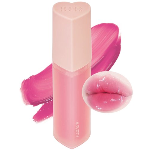 HOLIKA HOLIKA Heart Crush Bare Glaze Tint - K-Beauty Girlish & Juicy Color Lip Tint with Moisture Essence, Long-Lasting Moisture & High Shine, 0.1 fl.oz. (06 PUFFY)