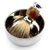Grandslam Shaving Bowl and Brush Kit, Stainless Steel Shaving Bowl With Mirror and Lid, Wide Mouth, Shaving Kit For Men