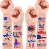 85 PCS America USA Temporary Tattoos Freedom Party Themed Patriotic Birthday Party Decorations Favors Supplies Decor American Flag 4th of July Tattoo Stickers for Kids Adults Prizes