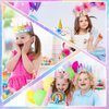 Sinmoe 32 Pcs Rainbow Birthday Party Crown for Kids Birthday Party Hats Rainbow Glitter Decorations Paper Crowns Headband for Girls Birthday, Rainbow Party Supplies, Classroom Activities,12 Styles