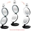 VrHere MirriM LED Lighted Travel Makeup Magnifying Mirror,Magnifies 10x and 1x, Luxury Double Side and Folding Pocket Vanity/Cosmetic Mirror (black)