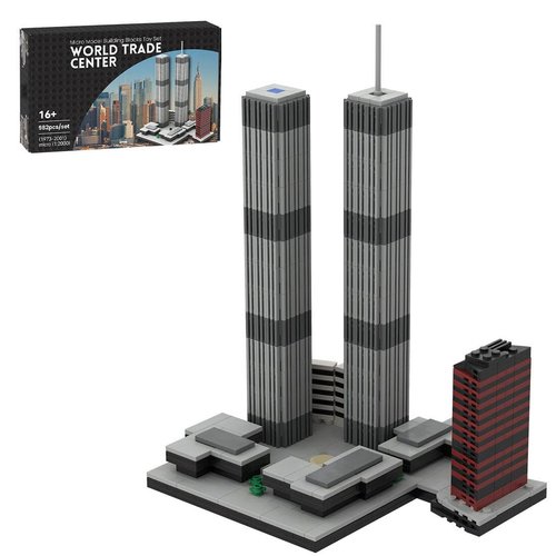 KAROYD Architecture 1/2000 World Trade Center (1973-2001) Building Kit, Micro Archit Series Building Set (982PCS), 20S13PEY6531K310JXK156