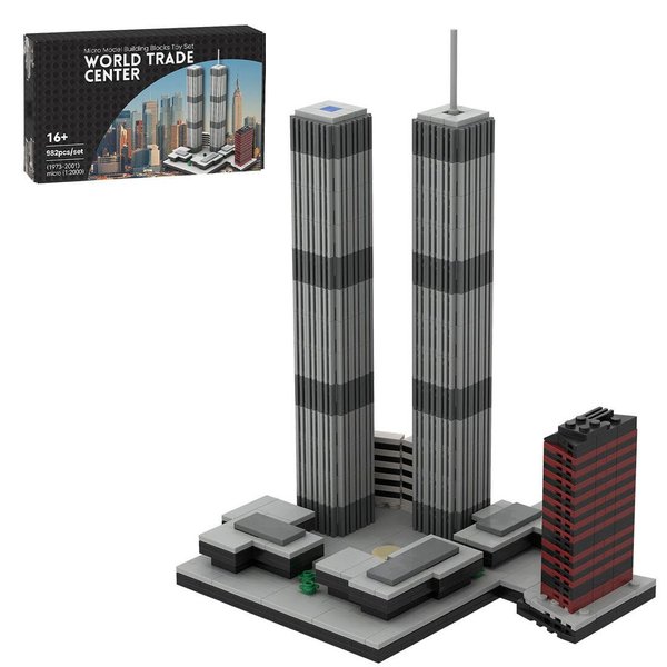 KAROYD Architecture 1/2000 World Trade Center (1973-2001) Building Kit, Micro Archit Series Building Set (982PCS), 20S13PEY6531K310JXK156