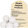 Simple Natural Products Wool Dryer Balls - Fabric Softener and Dryer Sheets for Laundry Supplies – Reusable Wrinkle and Static Guard Wool Balls – Unscented for Sensitive Skin (6 XL Pack)