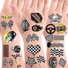 OriniPlay 320 Checkered Racing Car Flag Tattoos Temporary Stickers Suitable for Racing Car Dirt Bike Motocross Themed Birthday Party Favors Supplies Decorations Goodie Bag Stuffers 30 Sheets