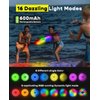 Xeuch Light Up Flying Disc, 175g Glow Disc with 30 RGBs, 16 Lighting Modes, 4 Brightness, 600mAh Rechargeable Battery, Built-in Timer and Sensor for Competitive & Casual Play, Gift for Men/Boys/Teens