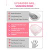 Nail Soaking Bowl, 2PCS Soak Off Gel Polish Dip Powder Remover Manicure Bowl with Triangle Cuticle Peeler and Stainless Steel Cuticle Pusher Nail Art Tool (Pink)