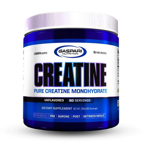 Gaspari Nutrition Pure Creatine Monohydrate, 5g of Pure Creatine, Boost Muscle and Size (Unflavored, 60 Servings)