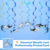 WERNNSAI Shark Party Hanging Swirls – 24 PCS Shark Party Supplies Birthday Decorations for Boys Ocean Shark Themed Party Baby Shower Ceiling Decor