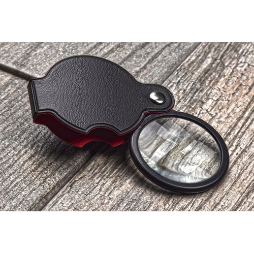 SE 5X Folding Pocket Magnifier with 1-1/2" Glass Lens Diameter - MF2054B