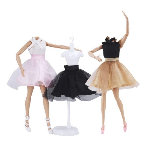 E-TING 3 Sets Ballerina Doll Clothes Chiffon Ballet Outfits Dance Dress Tutu Skirt with 3 Ballet Shoes for 11.5 Inch Dolls