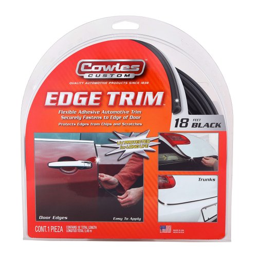 Cowles - Superior 18ft Black U-Channel Edge Guard Trim, Rubber Bumper Protector Accessory, Door Guard for Cars, Trucks, SUVs, ATVs, Boats