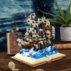 ZYLEGEN Pirate Ship Building Toy Set for Adults,Queen Mary Pirates Ship Building Blocks Kit,Sailboat Sets to Build, for Adult who Like Adventures Play and Book(1,028Pcs)