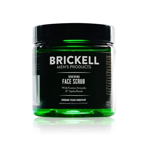 Brickell Men's Renewing Face Scrub for Men, Natural and Organic Deep Exfoliating Facial Scrub Formulated with Jojoba Beads, Coffee Extract and Pumice, 2 Ounce, Scented