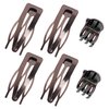 Hann 24 Pieces Double Grip Hair Clips + 2 Claw Hair Clips Metal Snap Hair Clips Hair Barrettes for Hair Making, Salon Supplies (Metal Gray)