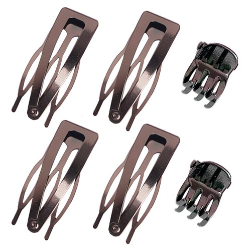 Hann 24 Pieces Double Grip Hair Clips + 2 Claw Hair Clips Metal Snap Hair Clips Hair Barrettes fo...