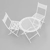 1:12 Dollhouse Garden Table Chair Set,White Miniature Patio Bistro Furniture,Dollhouse Decoration Accessory