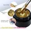 U-Shinein 8ml Metallic Painting Nail Polish Gel, Golden 3D Metal Painting Gel Drawing Mirror Nail Gel Polish, Nail Liner Painting Gel Glossy Soak Off UV/LED DIY Nail Manicure