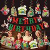Red And Green Merry Birthday Banner Christmas Birthday Decorations Christmas Theme Birthday Decorations Birthday Christmas Party Decorations for Birthday Christmas Birthday Party Supplies